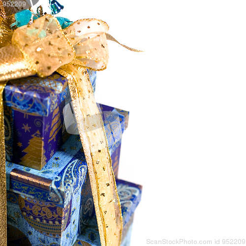 Image of blue gift boxes