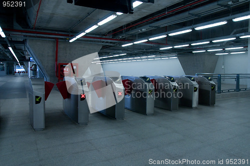 Image of Ticket barrier at railway station