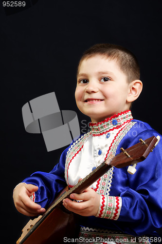 Image of Smiling boy with balalaika