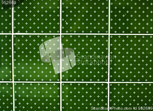 Image of background of a  green tiles 