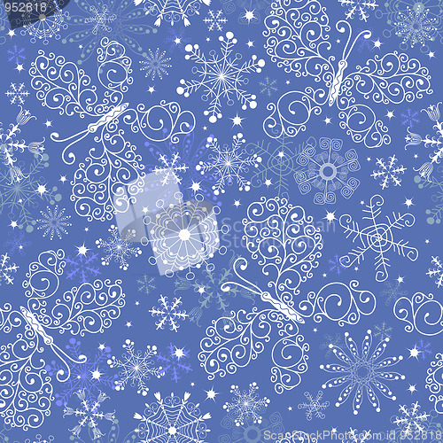 Image of Blue christmas repeating pattern