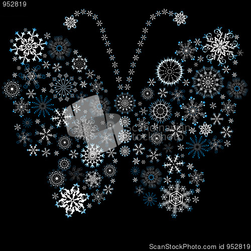 Image of Christmas snowflake-butterfly