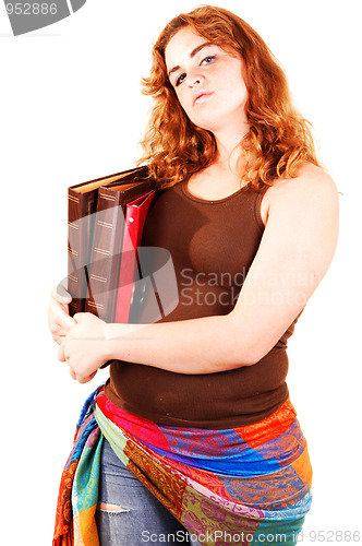 Image of Student girl with books.