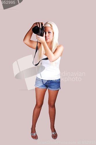 Image of Girl talking pictures