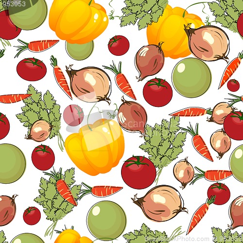 Image of Vegetables pattern on white