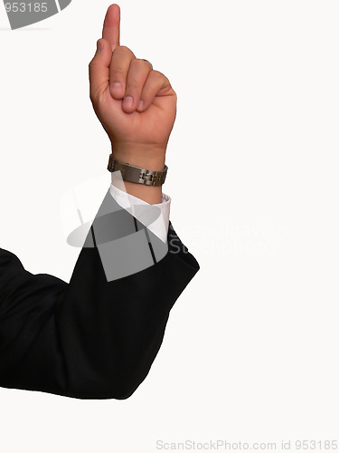 Image of Businessman pointing finger  