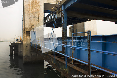 Image of old desert car ferry dock