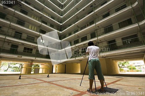 Image of Hong Kong public housing apartment block 