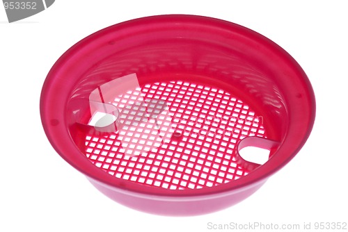 Image of Pink plastic sand sieve