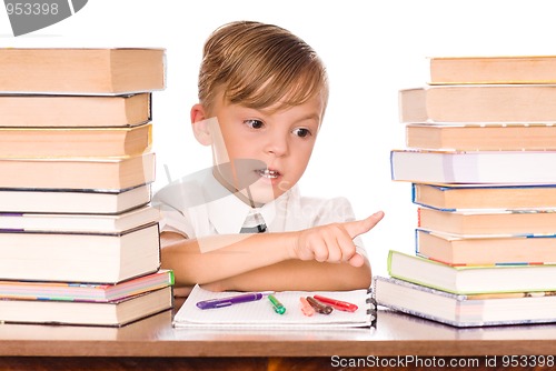 Image of Boy with books