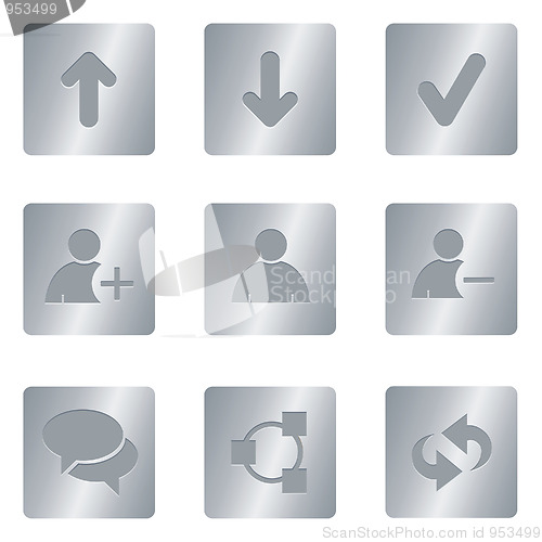 Image of Chat Media Icons | Silver Square 01