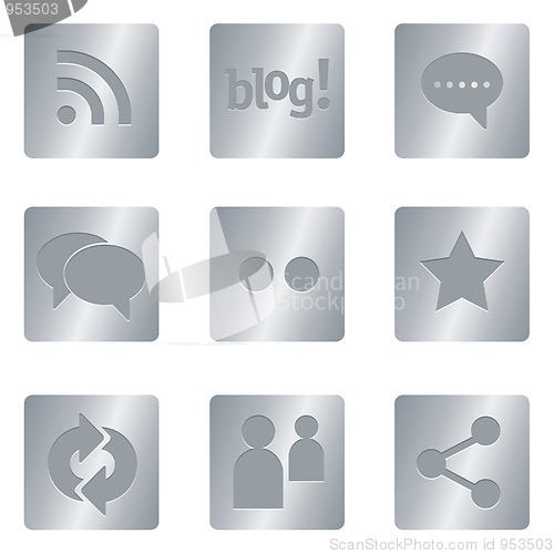 Image of Social Media Icons | Silver Square 05