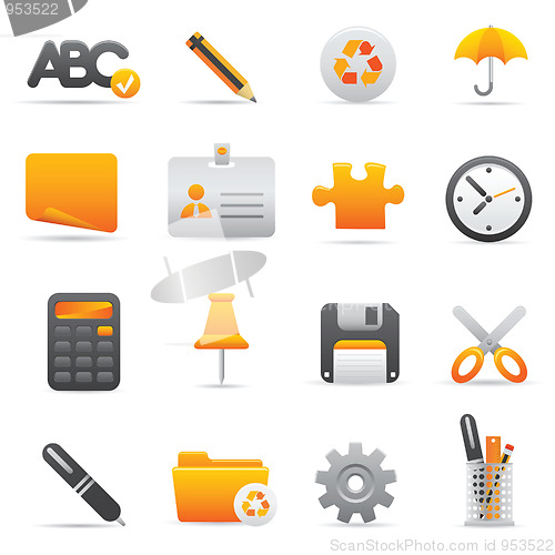 Image of Office Icons | Yellow 09