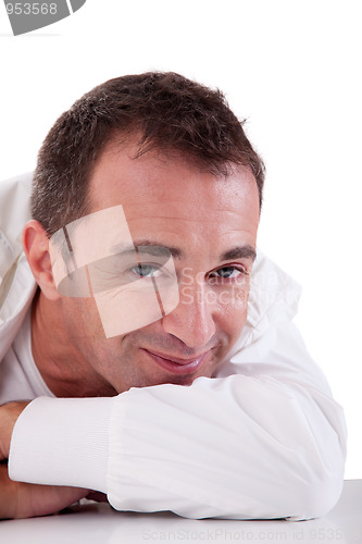 Image of Portrait of a handsome middle-age man smiling