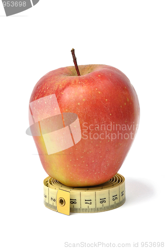 Image of Apple and measuring tape
