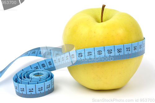 Image of Apple and measuring tape