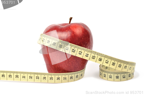 Image of Apple and measuring tape