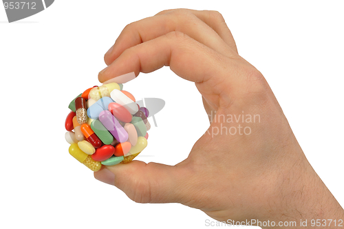 Image of Hand with Big Pill