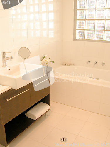 Image of Interior view of a new bathroom
