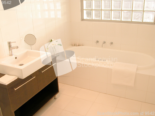 Image of Interior view of a new bathroom