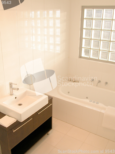 Image of Interior view of a new bathroom