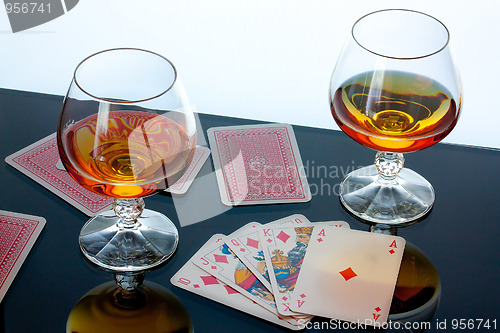 Image of brandy and cards