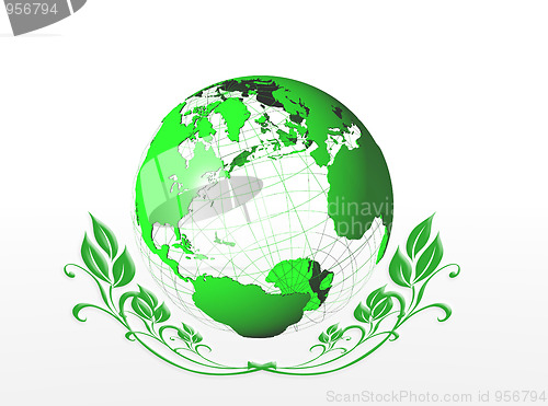 Image of Green earth globe icon