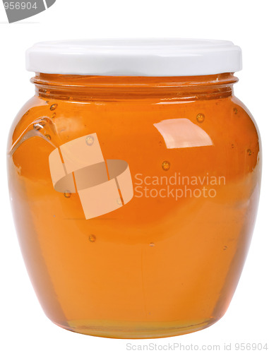 Image of The only closed glass jar with honey