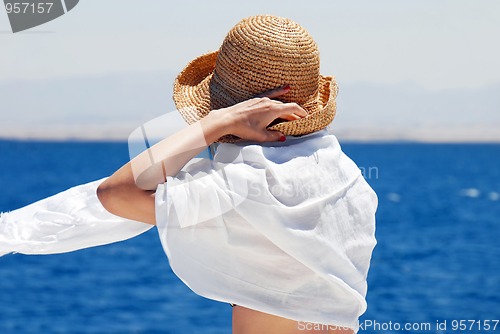 Image of Woman on seaside