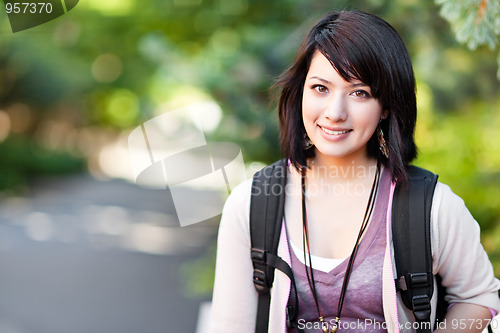 Image of Mixed race college student
