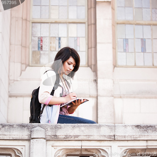 Image of Mixed race college student