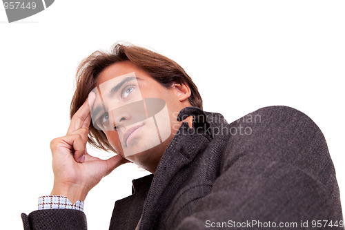 Image of Portrait of a young businessman thinking