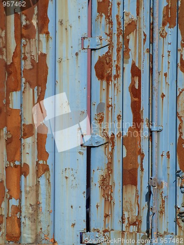 Image of Rusty Blue Metal Door