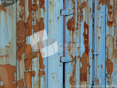 Image of Rusty Blue Door Hinges