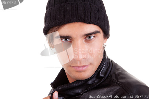 Image of handsome man with a hood