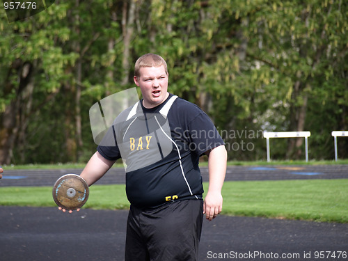 Image of Teen Athlete with Discus