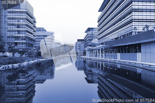 Image of offices in blue tone