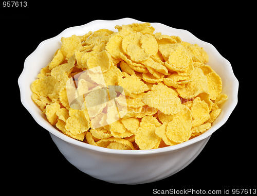 Image of cornflakes in a white cup