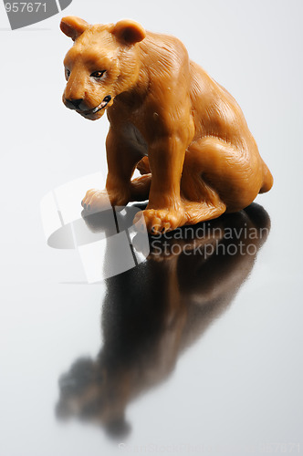 Image of A plastic figurine of a lioness