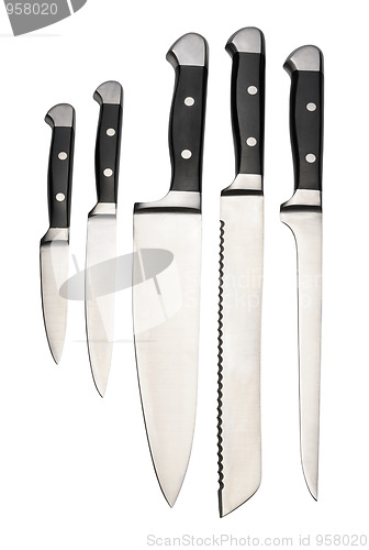 Image of Set of kitchen knives