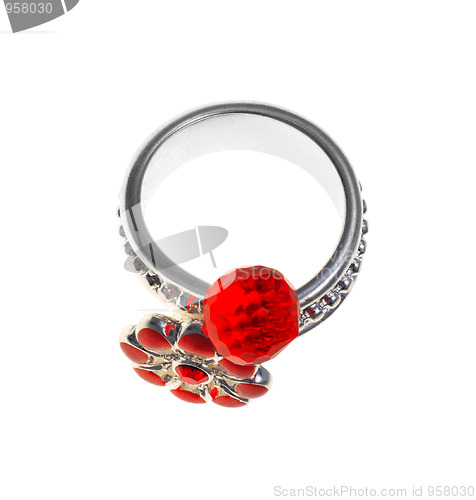 Image of Ring with red glass