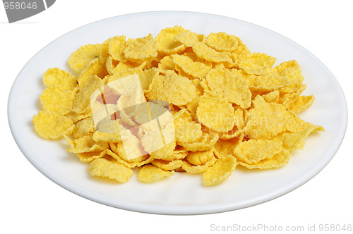 Image of cornflakes in a white plate