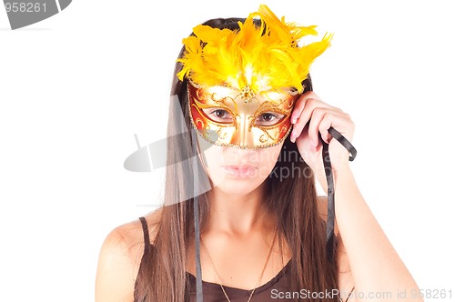 Image of Woman in carnival mask