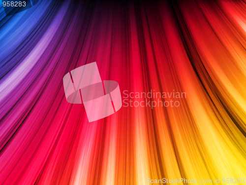 Image of Abstract Colorful Waves on Black Background