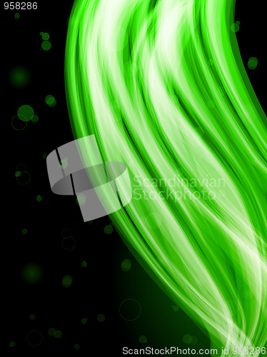Image of Abstract Colorful Waves on Black Background