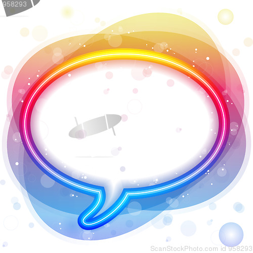 Image of Rainbow Neon Lights Speech Bubble