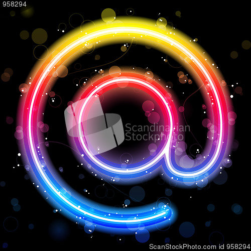 Image of Internet Symbol Rainbow Lights  Glitter with Sparkles