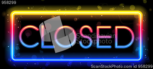 Image of Closed Neon Sign Rainbow Color