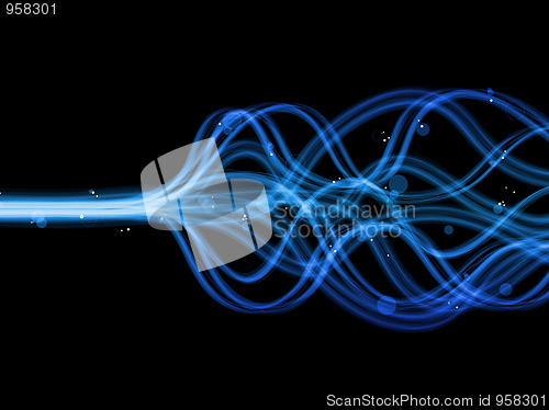 Image of Abstract colorful blue flames lines.