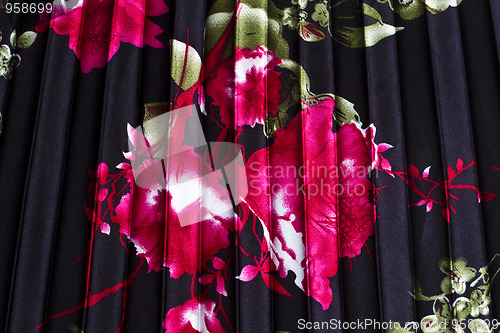 Image of Texture of colorful floral fabric 